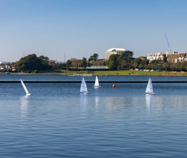 Poole Park botla göl temiz sakin bir akşam