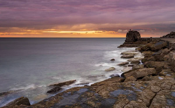 Lunga Esposizione Pulpit Rock Della Costa Giurassica Portland Dorset — Foto Stock