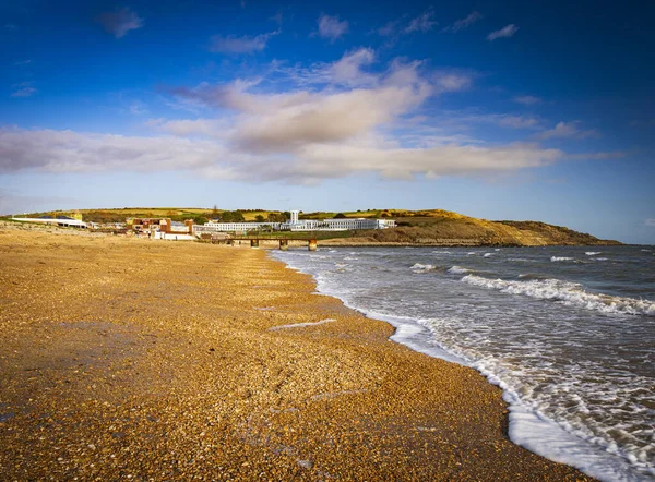 Półpasiec Plaża Pobliżu Zachodu Słońca Bowleaze Cove Weymouth Dorset — Zdjęcie stockowe