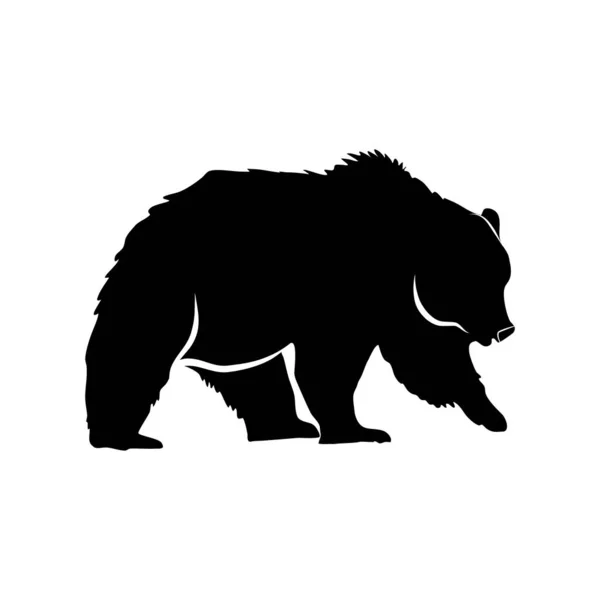 Bärensilhouette Auf Einem Transparenten Hintergrundvektor — Stockvektor