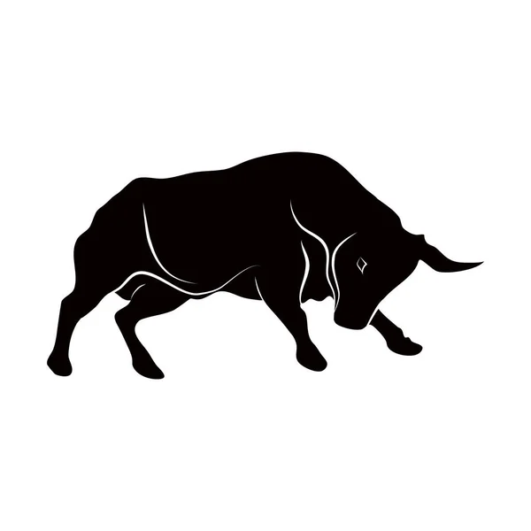 Μπουλ Σιλουέτα Έτοιμη Επιτεθεί Λογότυπο Διαφανές Διάνυσμα Φόντου — Διανυσματικό Αρχείο
