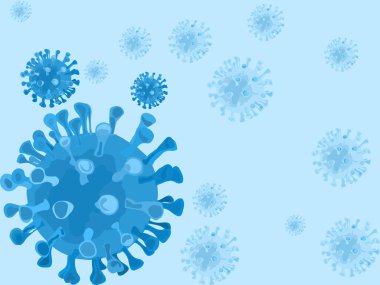 Solunum enfeksiyonu Coronavirus 2019-ncov, yüzen hücrelerin mikroskobik bir görüntüsü.