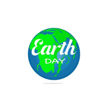 Vektör posterleri için beyaz zemin üzerinde dünya olan Dünya Günü Alfabesi.