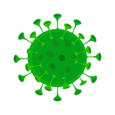 Şeffaf bir arkaplan vektörü üzerinde yeşil Corona covid 19