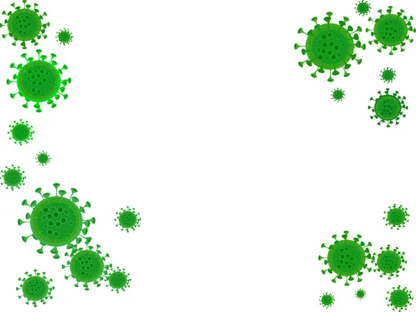Coronavirus 2019 Ncov Influenza Microscopic View Pada Latar Transparan - Stok Vektor