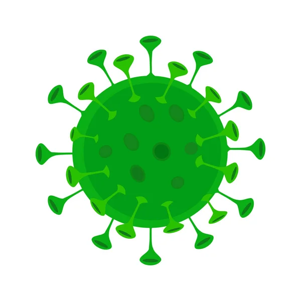 Virus Verde Corona Covid Diciannove Vettore Sfondo Trasparente — Vettoriale Stock