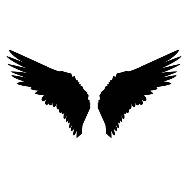 Koyu kanatlı melek gölge vektörü