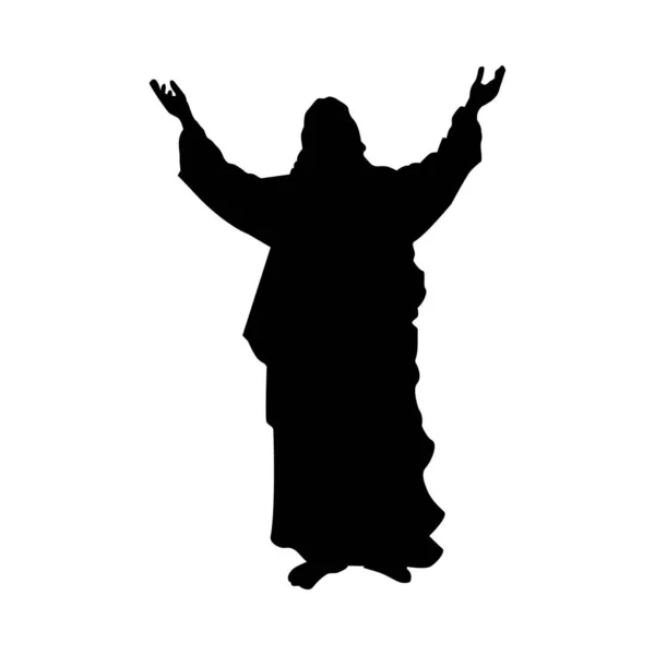 Силует Ісус Вектором Двома Руками — стоковий вектор