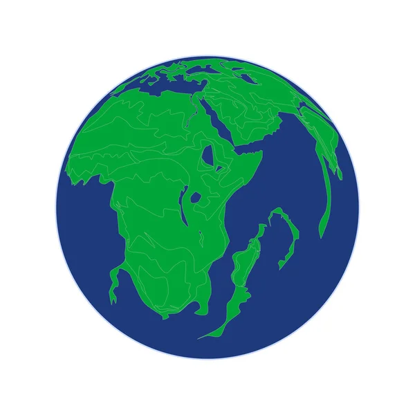 Terra Verde Azul Verde Com Fronteiras Espaciais Vetor —  Vetores de Stock