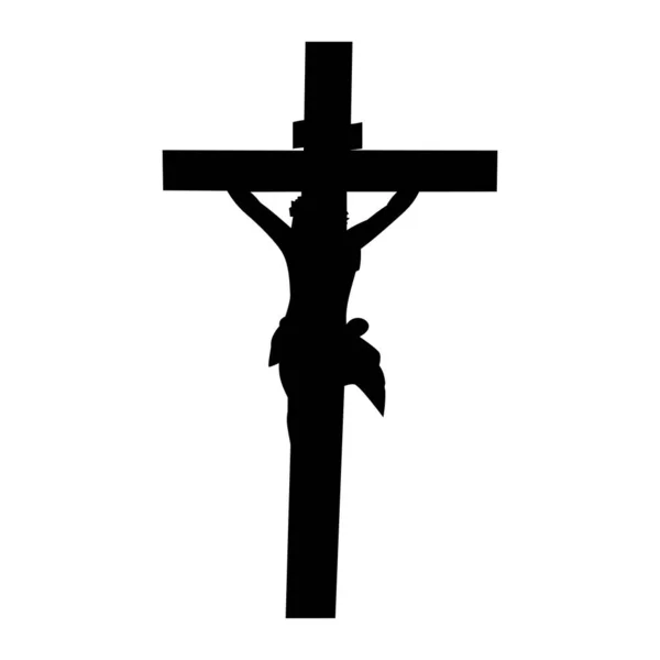 Silueta Del Vector Crucificado Jesús — Vector de stock