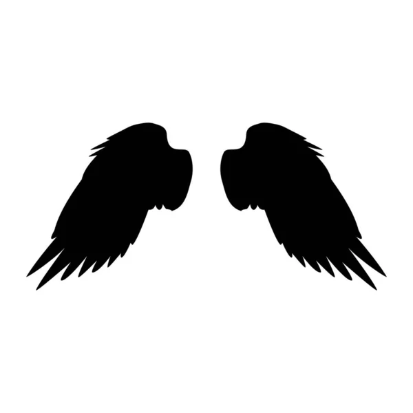 Silhouette Noire Vecteur Ailes Ange — Image vectorielle