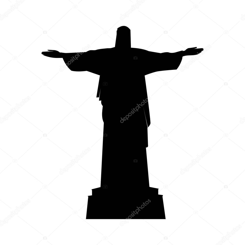 Silhouette Jesus with two hands vecctor