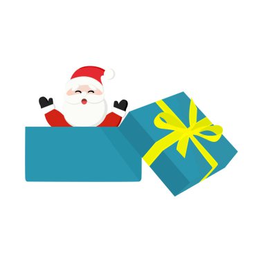 Noel Baba hediye kutusundan çıktı.