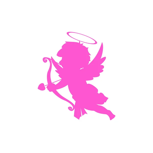 Carte Flèches Cupidon Rose Vecteur Volant — Image vectorielle
