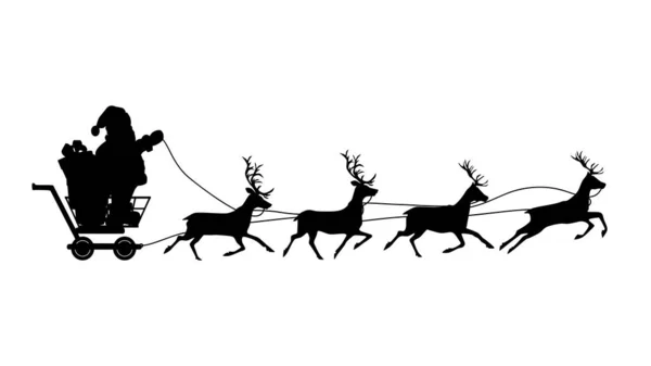 Santa Carshop Και Διάνυσμα Reindee — Διανυσματικό Αρχείο