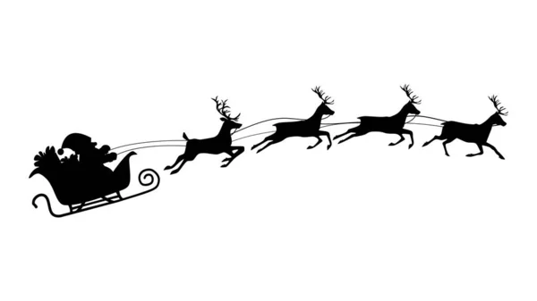 Santa Sleigh Reindeer Vector — Stock Vector