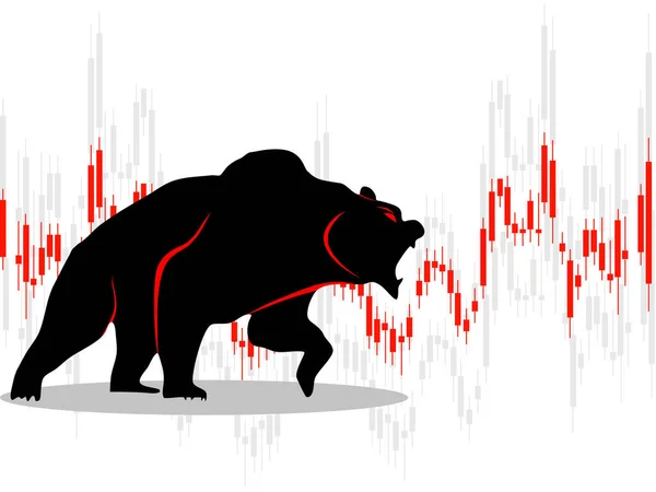 Bear Market Trend White Background Illustration Vector — Stock Vector