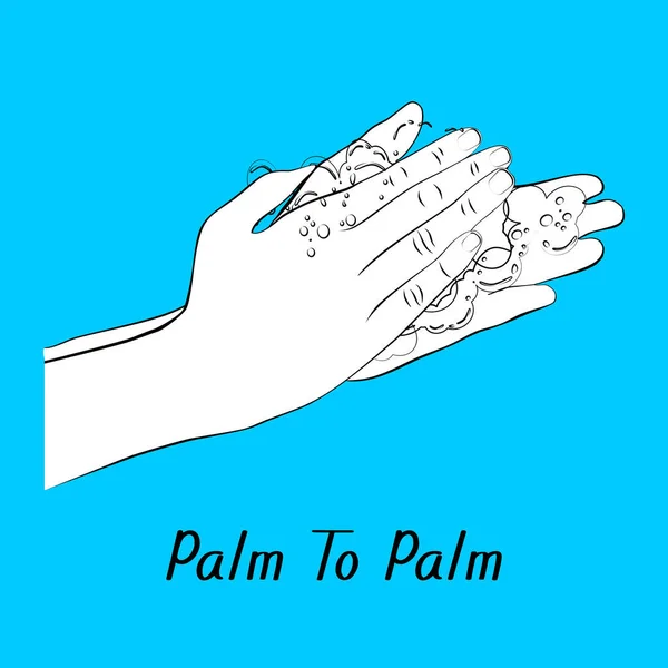 Palm Palm Hand Washing Healthy Outline Icons Vector — стоковый вектор