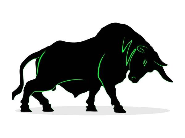 Bull Market Stock Market Strong Big Bull Stock Market Isolated — Stock Vector
