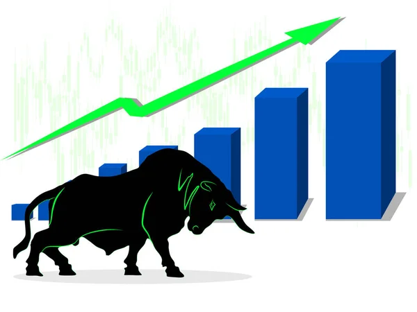 Das Konzept Des Bullenmarktes Aktienmarkt Als Vektor Der Guten Lage — Stockvektor