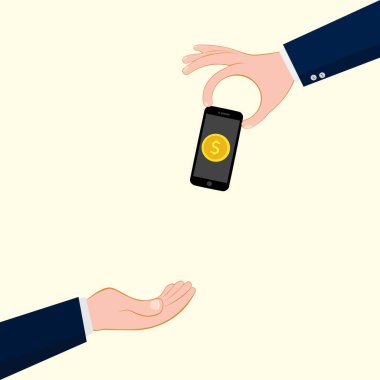 İş yapma ve akıllı telefondan ödeme yapma kavramı