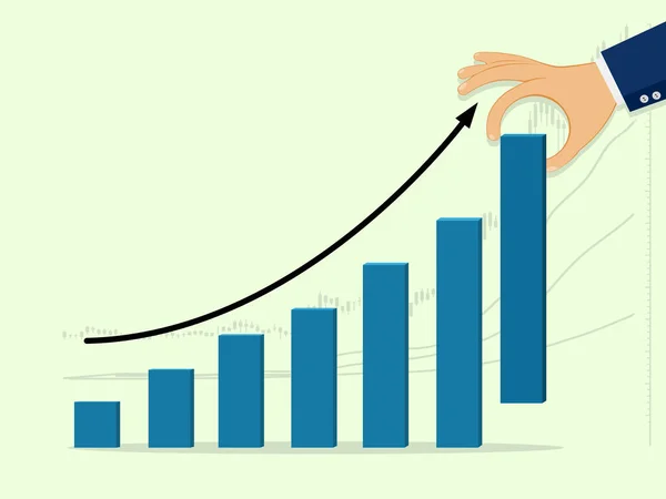 Bedrijfsgroei Aandelengroei Grafiek Die Investeringsgroei Weergeeft Eps — Stockvector