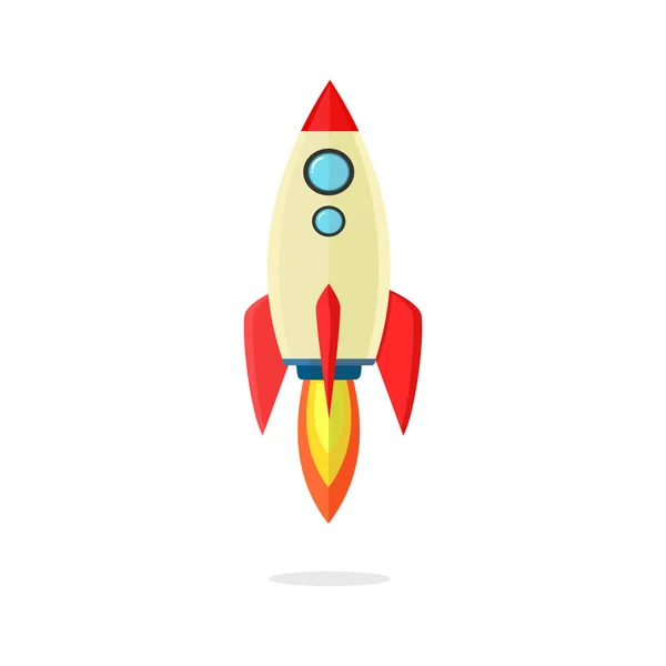 Raket Ruimte Vector Illustratie Ruimteschip Icoon Opstarten Eps — Stockvector