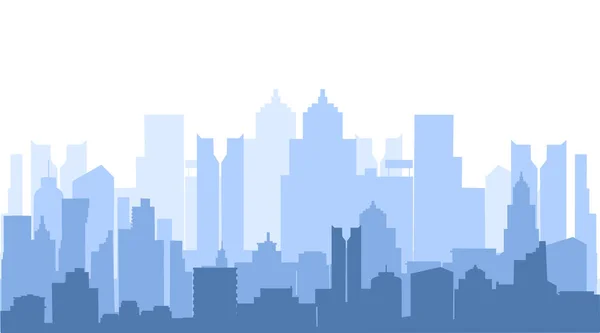 Σύγχρονη Vector City Silhouette Φόντο Φως Μπλε Τόνος Eps — Διανυσματικό Αρχείο