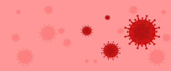 Virus Pericolosi Covid 2019 Banner Modello Batteri Coronavirus Eps — Vettoriale Stock