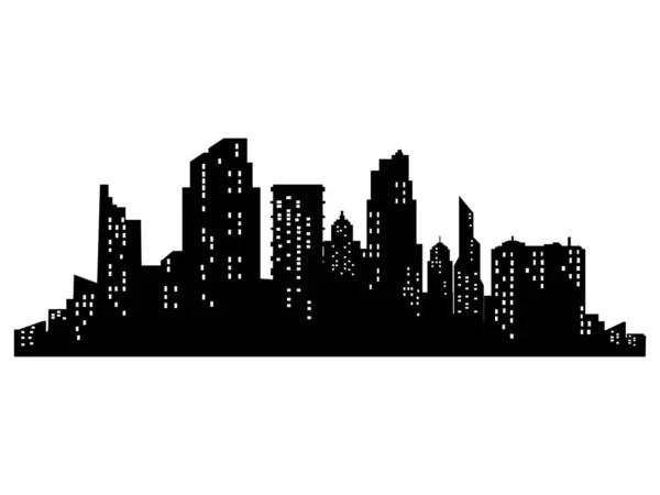 Gece şeffaf arkaplanda binaların ve şehirlerin karanlık siluetlerini yönlendir