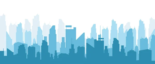 Вектор Modern Silhouette City Panoramic Tower Illustration Banner — стоковый вектор