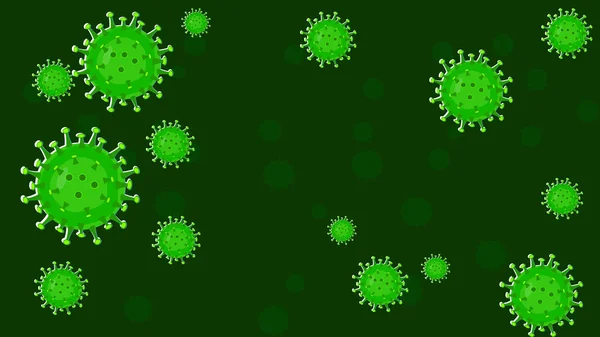 带有病毒传播概念的绿色Coronavirus Covid 19横幅背景 — 图库矢量图片