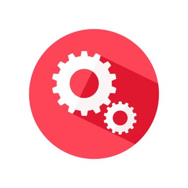 Şeffaf arkaplan üzerindeki küçük beyaz dişli simgesi