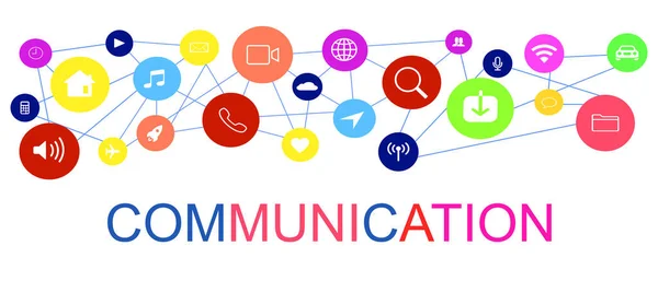 Vektor För Ett Kommunikationskoncept Färgstark Interaktiv Kommunikation Eps — Stock vektor