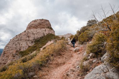 Riglos 'lu Mallos, Huesca, İspanya. 275 metreye kadar uzanan duvarları olan muhteşem kaya oluşumları.