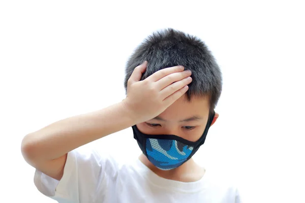 Kids Wear Mask Protection Protect Virus Bacteria Covid Coronavirus Concept — Stock Photo, Image