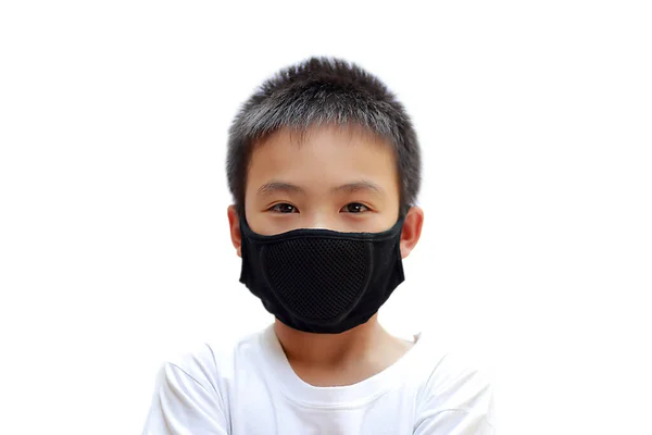 Bambini Indossano Protezione Della Maschera Proteggere Virus Batteri Covid Concetto — Foto Stock