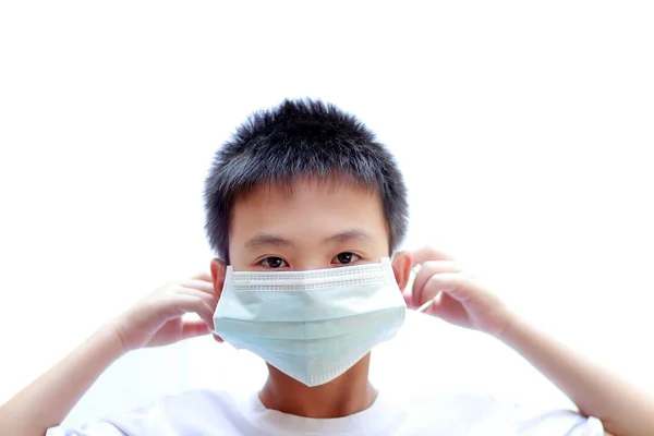 Covidkids Φορούν Μάσκα Προστασίας Για Την Προστασία Του Ιού Βακτήρια — Φωτογραφία Αρχείου