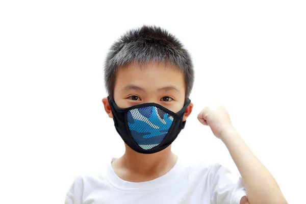 Коронавірус Забруднення Повітря Pm2 Концепт Азіатських Хлопчиків Одягнені Маски Захисту — стокове фото