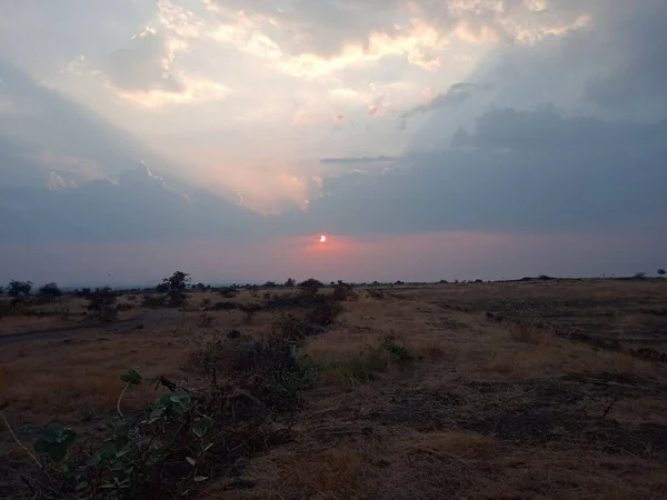 Sonnenuntergang Auch Als Sonnenuntergang Bekannt Ist Das Tägliche Verschwinden Der — Stockfoto