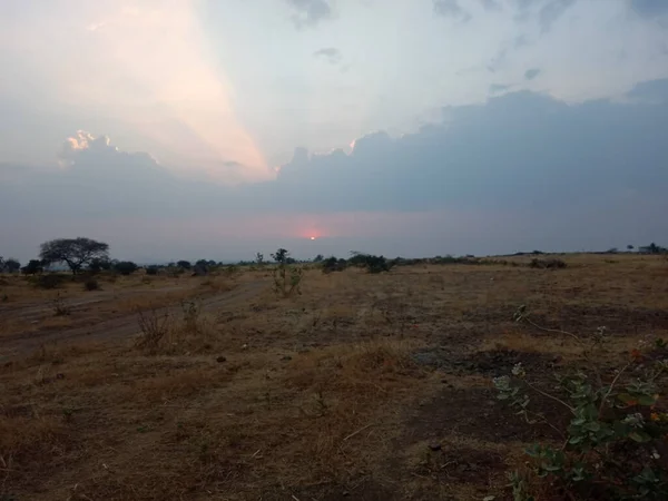 Sonnenuntergang Auch Als Sonnenuntergang Bekannt Ist Das Tägliche Verschwinden Der — Stockfoto