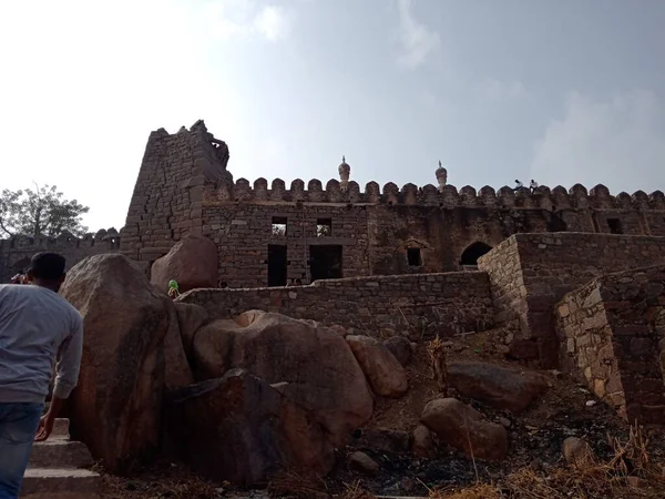 Fuerte Golconda También Conocido Como Golkonda Telugu Colina Los Pastores —  Fotos de Stock