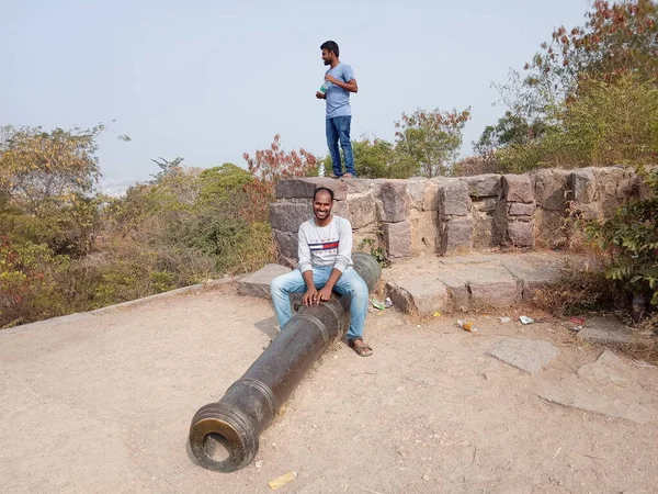 Golconda Fort Auch Bekannt Als Golkonda Telugu Ist Eine Befestigte — Stockfoto