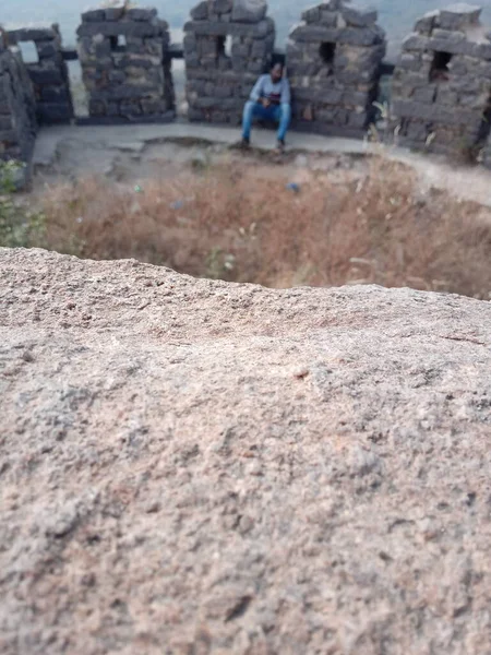 Golconda Erőd Más Néven Golkonda Telugu Pásztordomb Egy Megerősített Citadella — Stock Fotó