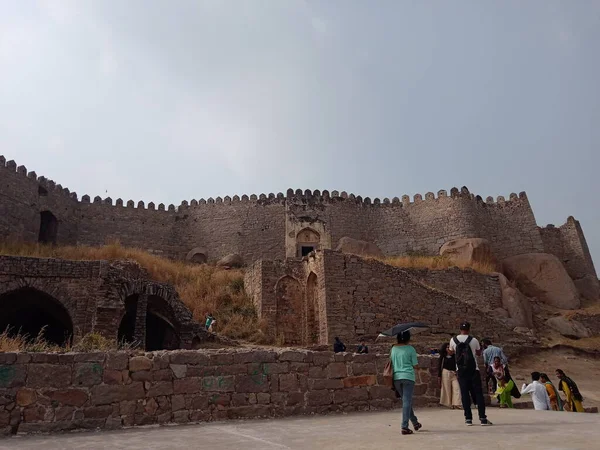 Fort Golconda Znany Również Jako Golkonda Telugu Wzgórze Pasterskie Jest — Zdjęcie stockowe