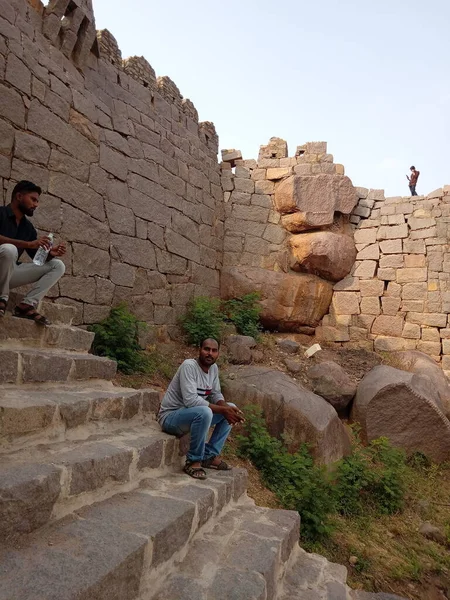 Fuerte Golconda También Conocido Como Golkonda Telugu Colina Los Pastores — Foto de Stock