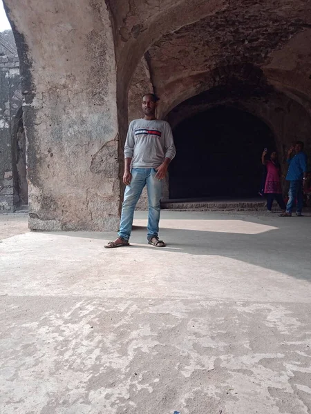 Golconda Fort Auch Bekannt Als Golkonda Telugu Ist Eine Befestigte — Stockfoto