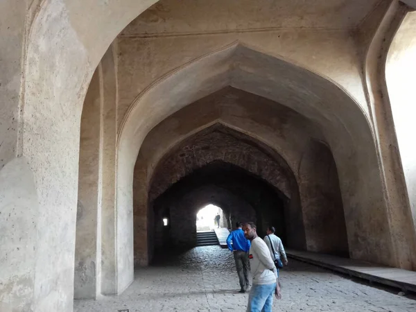 Golconda Fort Auch Bekannt Als Golkonda Telugu Ist Eine Befestigte — Stockfoto