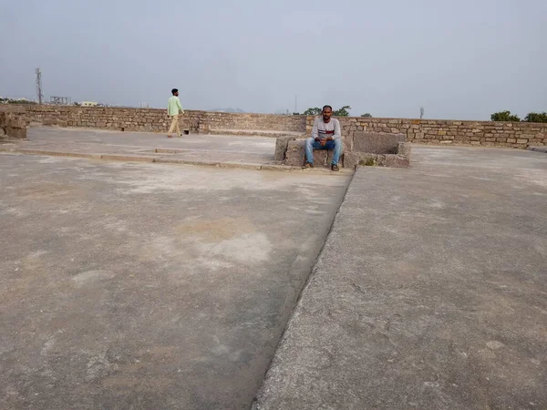 Golconda Fort Auch Bekannt Als Golkonda Telugu Ist Eine Befestigte — Stockfoto