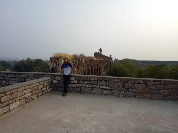 Golconda Fort Auch Bekannt Als Golkonda Telugu Ist Eine Befestigte — Stockfoto